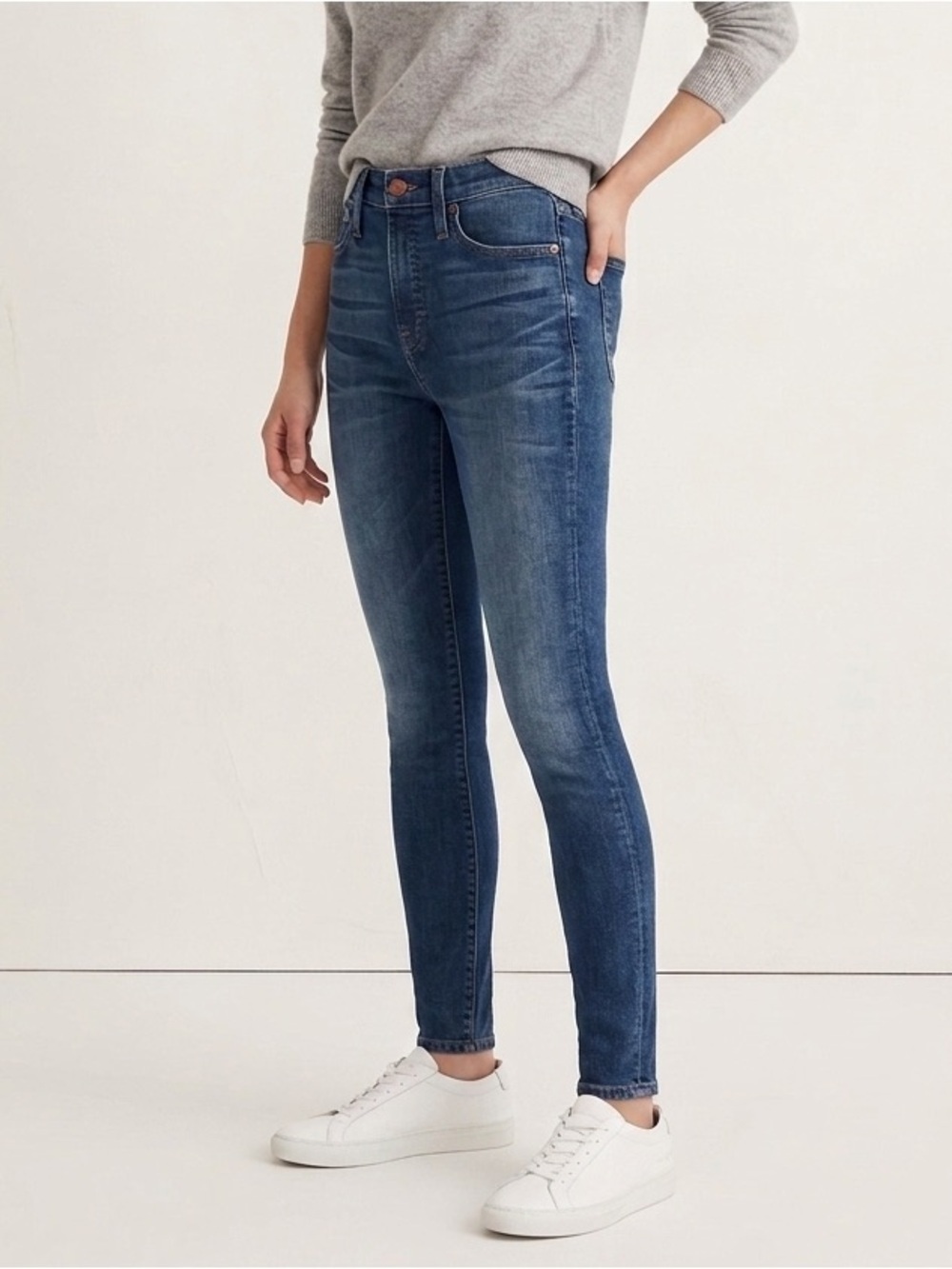 Madewell Curvy High-Rise Skinny Jeans Size 24 Dark Wash Stretch Denim
